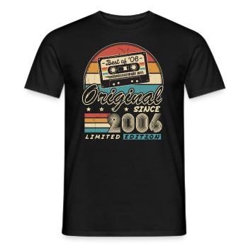 Original Since 2006 Vintage Gift Birthday - Men's T-Shirt - black - Front - AI Model Male 178 light (178cm)