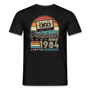 Original seit 1984 Vintage Geschenk Geburtstag - Männer T-Shirt - Schwarz - Vorne - AI Model Male 178 light (178cm)