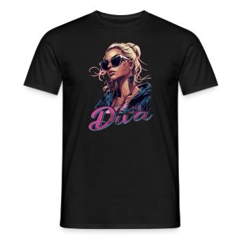 Shine radiantly exclusive diva - Men's T-Shirt - black - Front - AI Model Male 178 light (178cm)