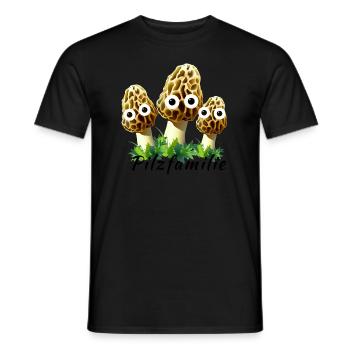 Pilzfamilie,pilze, Familie, Pilz, morcheln - Männer T-Shirt - Schwarz - Vorne - AI Model Male 178 light (178cm)