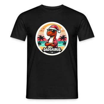 Holiday Dadsaurus Family Matching Xmas Christmas - Men's T-Shirt - black - Front - AI Model Male 178 light (178cm)