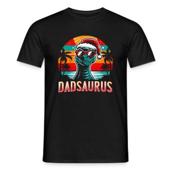Holiday Dadsaurus Family Matching Xmas Christmas - Men's T-Shirt - black - Front - AI Model Male 178 light (178cm)