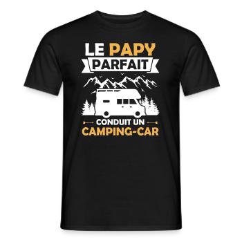 Le papy parfait conduit un camping car - T-shirt homme - noir - Devant - AI Model Male 178 light (178cm)
