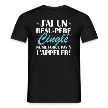Beau-père cinglé - T-shirt homme - noir - Devant - AI Model Male 178 light (178cm)