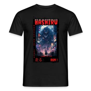 Monster over Tokyo - Männer T-Shirt - Schwarz - Vorne - AI Model Male 178 light (178cm)