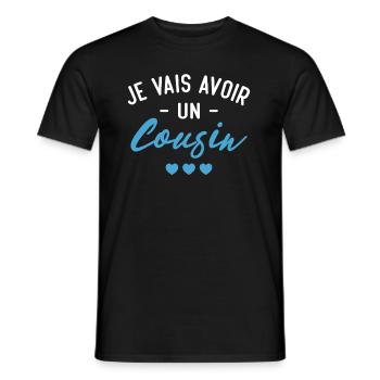 Je vais avoir un cousin - T-shirt homme - noir - Devant - AI Model Male 178 light (178cm)