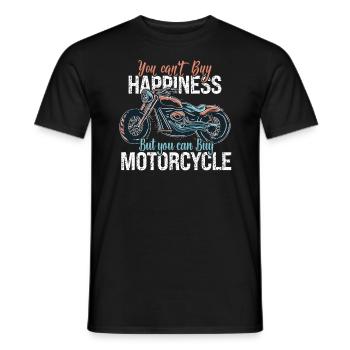 Le bonheur ne s’achète pas, mais on peut s’acheter un - T-shirt homme - noir - Devant - AI Model Male 178 light (178cm)
