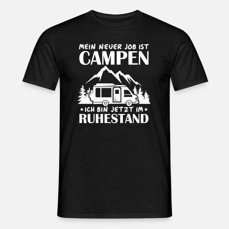 Renter Camping Geschenk - Männer T-Shirt - Schwarz