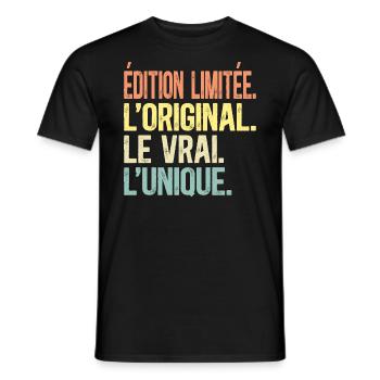 Édition Limitée L'Original Le Vrai L'Unique Homme - T-shirt homme - noir - Devant - AI Model Male 178 light (178cm)