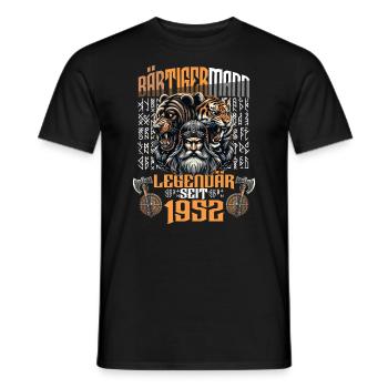 HOMME barbu Viking anniversaire légendaire depuis - T-shirt homme - noir - Devant - AI Model Male 178 light (178cm)