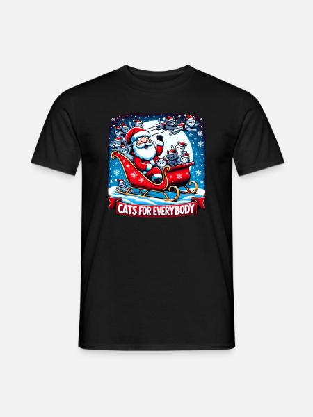 Cats for Everybody Festive Cats for Everybody - Men's T-Shirt - black