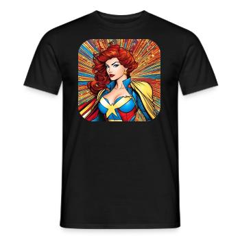 Superheroine - Men's T-Shirt - black - Front - AI Model Male 178 light (178cm)