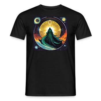 Mystical God in the Universe - Men's T-Shirt - black - Front - AI Model Male 178 light (178cm)