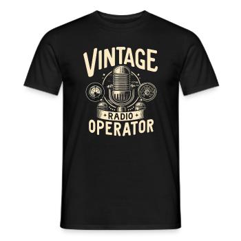 Retro Radio Operator Microphone Graphic - Männer T-Shirt - Schwarz - Vorne - AI Model Male 178 light (178cm)