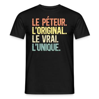 Le Péteur L'Original Le Vrai L'Unique Homme - T-shirt homme - noir - Devant - AI Model Male 178 light (178cm)