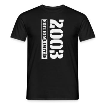 2003 Édition Limitée Humour Anniversaire 20 Ans - T-shirt homme - noir - Devant - AI Model Male 178 light (178cm)