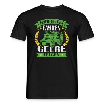 Echte helden fahren gelbe felgen - Männer T-Shirt - Schwarz - Vorne - AI Model Male 178 light (178cm)