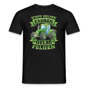Echte helden fahren gelbe felgen - Männer T-Shirt - Schwarz - Vorne - AI Model Male 178 light (178cm)