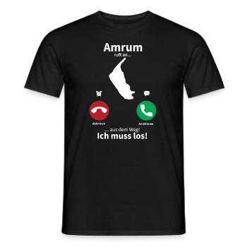 Amrum ruft an... - Männer T-Shirt - Schwarz - Vorne - AI Model Male 178 light (178cm)