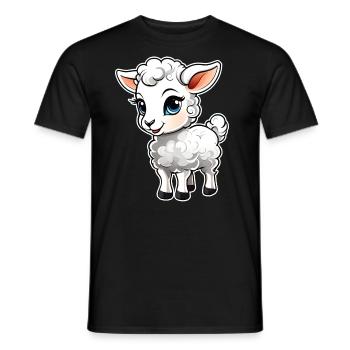 Niedliches kleines Lamm - Männer T-Shirt - Schwarz - Vorne - AI Model Male 178 light (178cm)