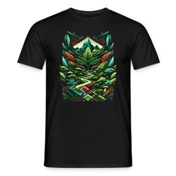 Abstract Ayahuasca Rainforest - Männer T-Shirt - Schwarz - Vorne - AI Model Male 178 light (178cm)