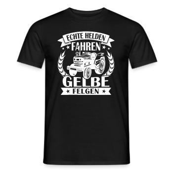Echte helden fahren gelbe felgen - Männer T-Shirt - Schwarz - Vorne - AI Model Male 178 light (178cm)