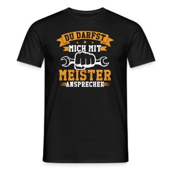 Meisterprüfung tischler meister geschenk - Männer T-Shirt - Schwarz - Vorne - AI Model Male 178 light (178cm)