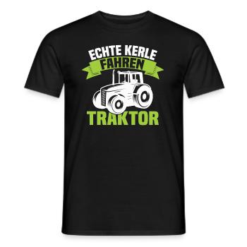 Echte Kerle fahren Traktor - Männer T-Shirt - Schwarz - Vorne - AI Model Male 178 light (178cm)