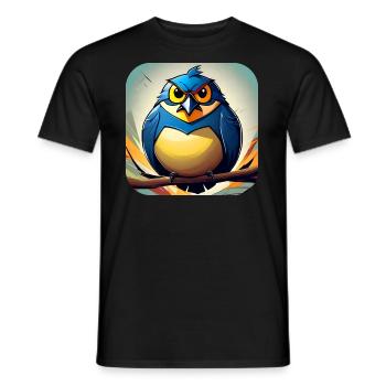 Dicker kleiner Vogel - Männer T-Shirt - Schwarz - Vorne - AI Model Male 178 light (178cm)