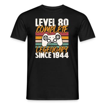 Level 80 Complete 1944 Birthday Gift - Men's T-Shirt - black - Front - AI Model Male 178 light (178cm)