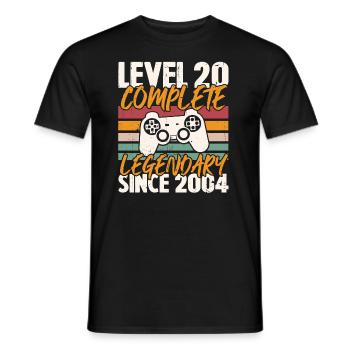 Level 20 Schließe Geburtstagsgeschenk 2004 ab - Männer T-Shirt - Schwarz - Vorne - AI Model Male 178 light (178cm)