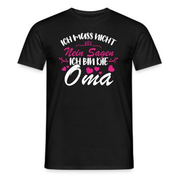 Ich muss nicht nein sagen Ich bin die Oma - Männer T-Shirt - Schwarz - Vorne - AI Model Male 178 light (178cm)