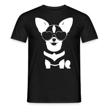 Chihuahua drôle portant des lunettes de soleil Chihuahuas - T-shirt homme - noir - Devant - AI Model Male 178 light (178cm)