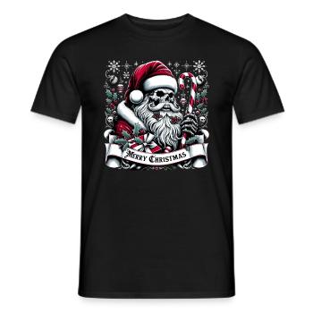 Merry Christmas Creepy Goth Santa Pajama - Männer T-Shirt - Schwarz - Vorne - AI Model Male 178 light (178cm)