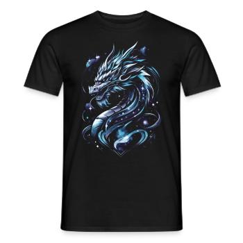 Fantasy dragon in space - Men's T-Shirt - black - Front - AI Model Male 178 light (178cm)