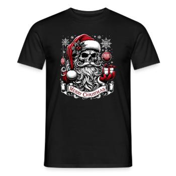 Merry Christmas Creepy Goth Santa Pajama - Männer T-Shirt - Schwarz - Vorne - AI Model Male 178 light (178cm)