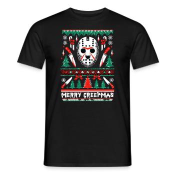 Merry Creepmas Festive Slasher Ugly Christmas - Männer T-Shirt - Schwarz - Vorne - AI Model Male 178 light (178cm)