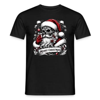 Merry Christmas Creepy Goth Santa Pajama - Männer T-Shirt - Schwarz - Vorne - AI Model Male 178 light (178cm)