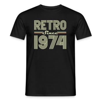 Rétro Depuis 1974 Vintage Cadeau d Anniversaire - T-shirt homme - noir - Devant - AI Model Male 178 light (178cm)