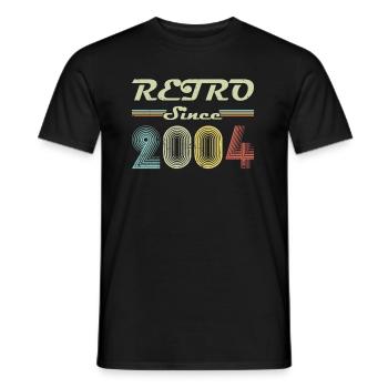 Retro seit 2004 Geburtstagsgeschenk - Männer T-Shirt - Schwarz - Vorne - AI Model Male 178 light (178cm)