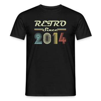 Retro seit 2014 Geburtstagsgeschenk - Männer T-Shirt - Schwarz - Vorne - AI Model Male 178 light (178cm)