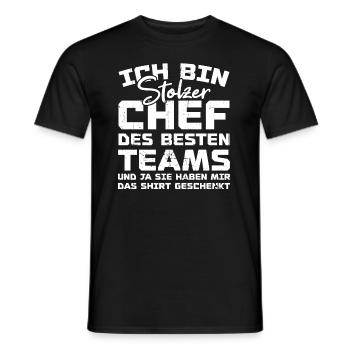 Stolzer Chef Des Besten Teams Shirt Geschenkt Fun - Männer T-Shirt - Schwarz - Vorne - AI Model Male 178 light (178cm)