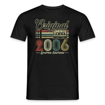 Original 2006 Vintage Jahrgang Retro Geburtstag - Männer T-Shirt - Schwarz - Vorne - AI Model Male 178 light (178cm)