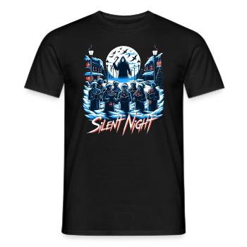 Silent Night Festive Slasher Candy Cane Menace - Men's T-Shirt - black - Front - AI Model Male 178 light (178cm)
