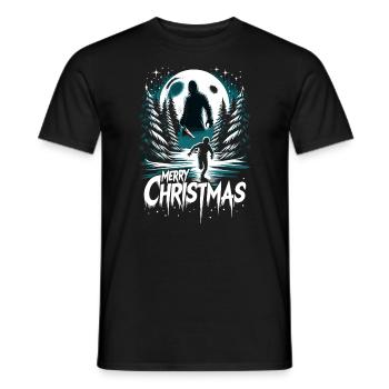 Merry Christmas Festive Slasher Candy Cane Menace - Men's T-Shirt - black - Front - AI Model Male 178 light (178cm)