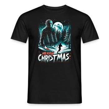 Merry Christmas Festive Slasher Candy Cane Menace - Men's T-Shirt - black - Front - AI Model Male 178 light (178cm)