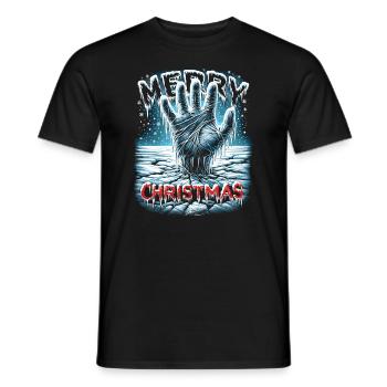 Merry Christmas Festive Slasher Candy Cane Menace - Men's T-Shirt - black - Front - AI Model Male 178 light (178cm)