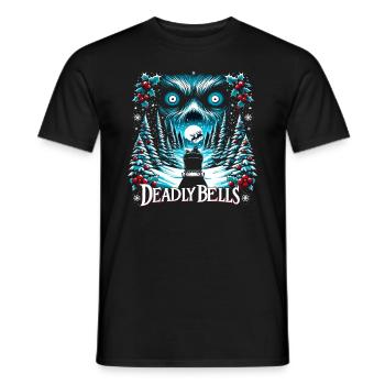 Deadly Bells - Menacing Sleigh Bells Christmas - Men's T-Shirt - black - Front - AI Model Male 178 light (178cm)