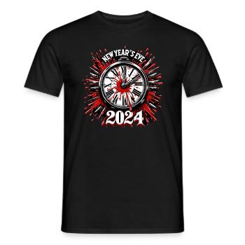 Blood Splatter Clock 80s Slasher Horror New - Men's T-Shirt - black - Front - AI Model Male 178 light (178cm)
