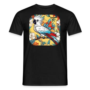 Cute Cockatoo Parrot - Men's T-Shirt - black - Front - AI Model Male 178 light (178cm)